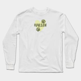 Halsin heart and bear paws green Long Sleeve T-Shirt